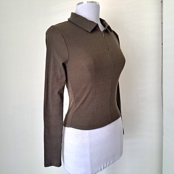 Cloud Dancer Juniors  Sweater Cropped Long Sleeve Green Color Size L - Picture 9 of 9